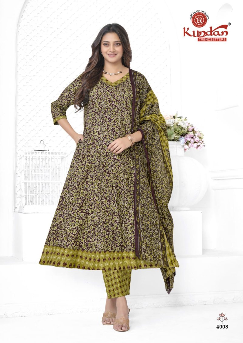 Anarkali Vol 4 By Kundan Cotton Anarkali Kurtis Set 